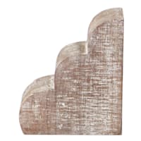 1-Piece Rustic Wood Bookend, 6"