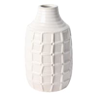 Ty Pennington Ivory Windowpane Ceramic Vase, 8"