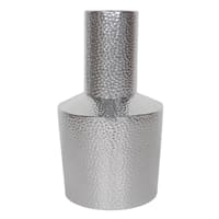 Ty Pennington Silver Hammered Metal Long Neck Vase, 14"