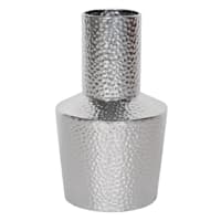 Ty Pennington Silver Hammered Metal Long Neck Vase, 10"