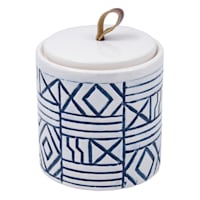 Tracey Boyd Blue Printed Ceramic Box, 4"
