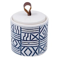 Tracey Boyd Blue Printed Ceramic Box, 3"