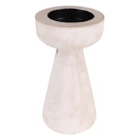 White Wood Pillar Candle Holder, 5x9