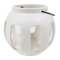 Found & Fable White Round Cutout Ceramic Lantern, 6"