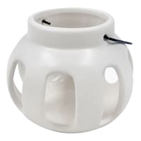 Found & Fable White Round Cutout Ceramic Lantern, 3.5"