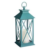 Found & Fable LED Teal Lantern, 12"