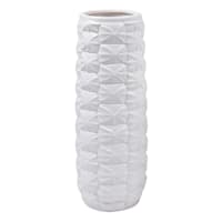 White Origami Design Ceramic Vase, 12"