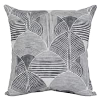Found & Fable Grey Geo Leaf Print Square Outdoor Throw Pillow, 16"