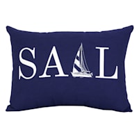 Providence Lumbar Sail Boat Outdoor Lumbar Throw Pillow with Tassels, 14x22