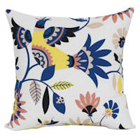 Tracey Boyd Frog & Birds Square Outdoor Throw Pillow, 16"