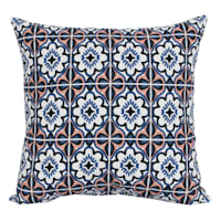 Tracey Boyd 2-Sided Talavera Coral Outdoor Throw Pillow, 16"