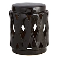 Providence Black Lattice Ceramic Plant Stand, Medium