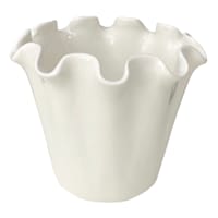 Willow Crossley White Pie Crust Edge Ceramic Vase, 8.5"