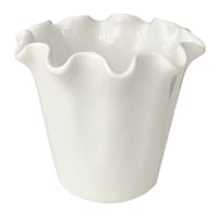 Willow Crossley White Pie Crust Edge Ceramic Vase, 7.5"