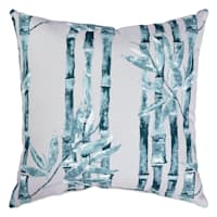 Found & Fable Bryant White Bamboo Striped Square Outdoor Throw Pillow, 16"