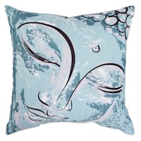 Found & Fable Bryant Harbor Grey Buddha Square Outdoor Throw Pillow, 16"