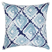 Ty Pennington Canal Blue Shibori Diamond Square Outdoor Pillow, 16"