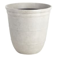 Honeybloom Ares White Stone Outdoor Planter, Medium