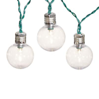 15-Count Solar LED G40 Globe String Lights with Green Wire