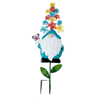 Sunny Club Multicolor Flower Cap Gnome Yard Stake, 23.6"