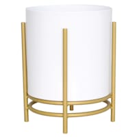 White Metal Planter Stand, Medium