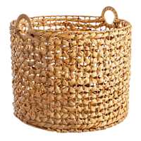 Providence Melia Round Flower Weave Storage Basket, Large