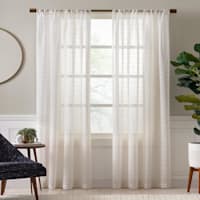 Natural Pinstriped Sheer Curtain Panel, 63"