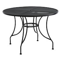 Woodhill Round Metal Patio Dining Table, Black
