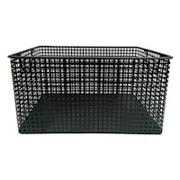 Crosby St. Straton Black Metal Rectangle Storage Basket, Large
