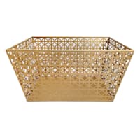 Geo Gold Metal Rectangle Storage Basket, Medium