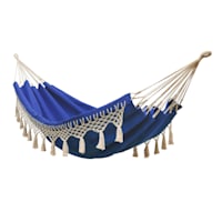 Hampton Patio Hammock with Tassels, Navy Blue