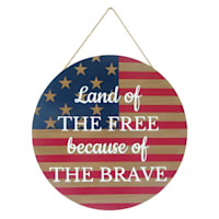 Homespun Patriotic Land of the Free Patriotic Wall Decor, 18"