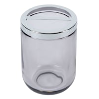 Found & Fable Jasper Grey Glass Toothbrush Holder, 4"