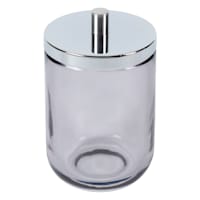 Found & Fable Jasper Grey Glass Cotton Ball Holder, 5"