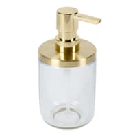 Found & Fable Jasper Clear Glass Soap Dispenser, 7"