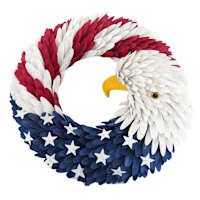 Homespun Patriotic Eagle Wreath, 21"