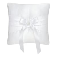 White Satin Ring Pillow, 8"