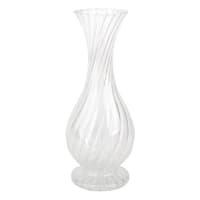 Willow Crossley Twisted Trumpet Clear Glass Vase, 10"