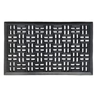 Black Parquet Bad Weather Doormat, 23x35