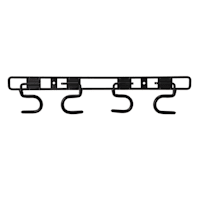 4-Piece Black Metal Hook System