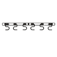 6-Piece Black Metal Hook System