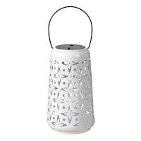 Sunny Club White Metal Cutout LED Lantern, 10"