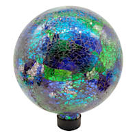 Blue & Green Mosaic Glass Garden Gazing Ball, 10"
