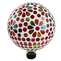 Mosaic Glass Flower Garden Gazing Ball, 10"