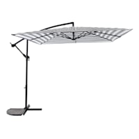 Providence Offset Striped Square Outdoor Patio Umbrella, 8'