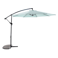 Found & Fable Round Offset Canal Blue Outdoor Umbrella, 10'