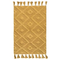 Yellow High-Low Diamond Handwoven Accent Rug, 2x4