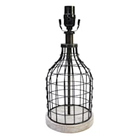 Ty Pennington Gold Wood Wired Small Lamp Base, 13"