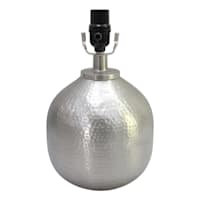 Found & Fable Silver Hammered Mini Accent Lamp with Base, 11"