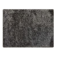 (C198) Eve Silver & Black Shag Area Rug, 4x7